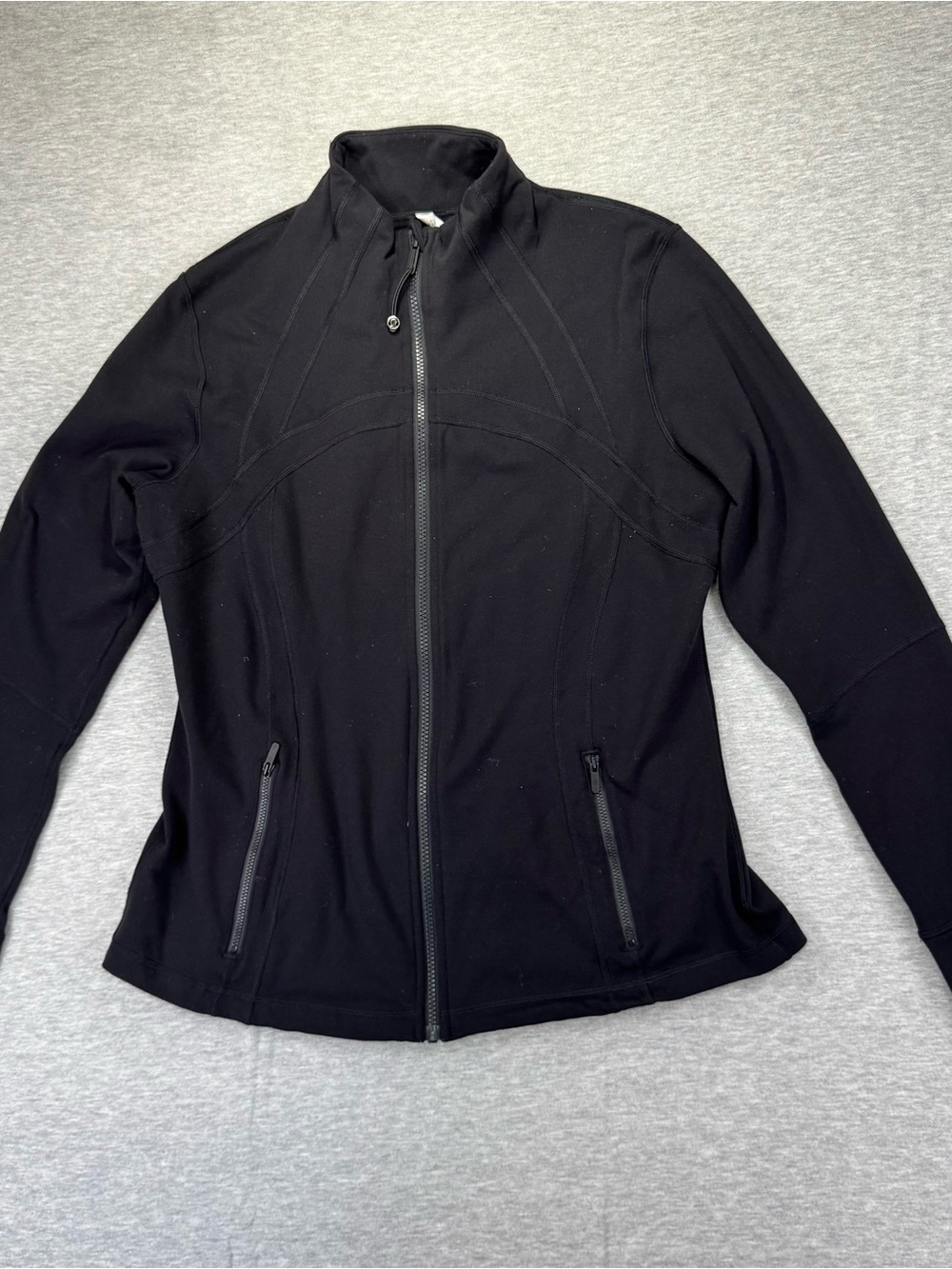 Lululemon Define Black on Black High Neck Full Zip Jacket Size 16 LW4AWLS